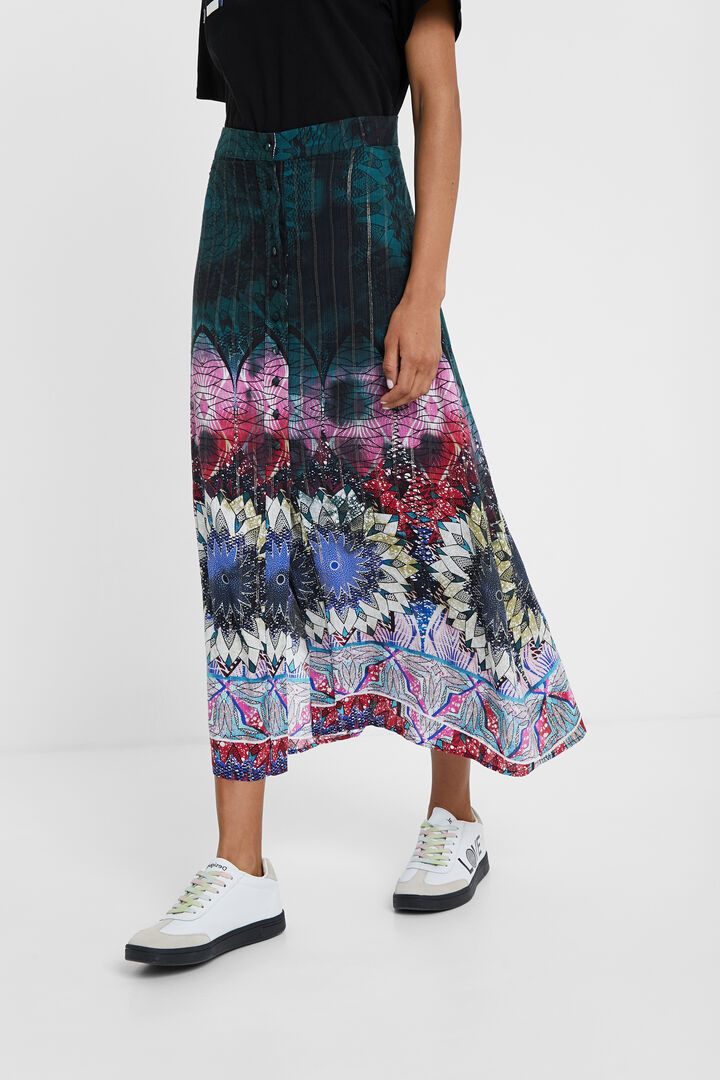 Long Lurex viscose skirt | Desigual