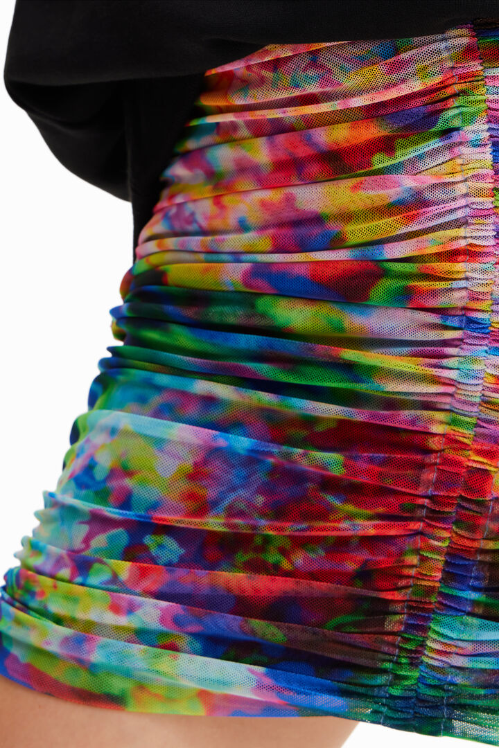 Minifalda fruncida tul floral | Desigual