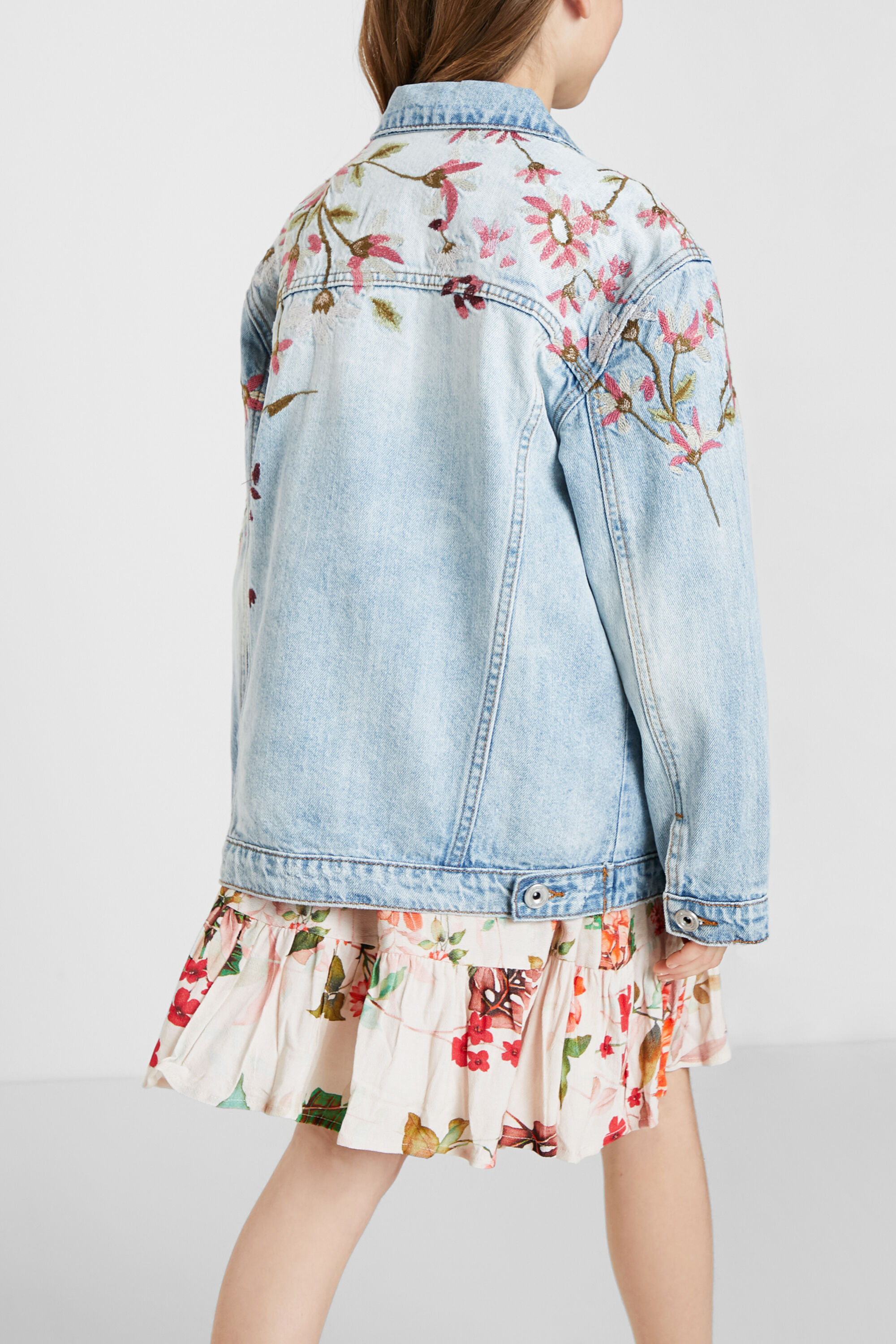 rose embroidered denim jacket