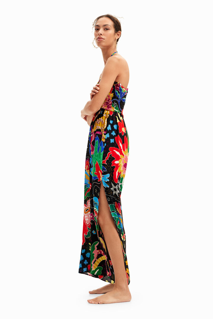 Jungle design halter neck jumpsuit | Desigual