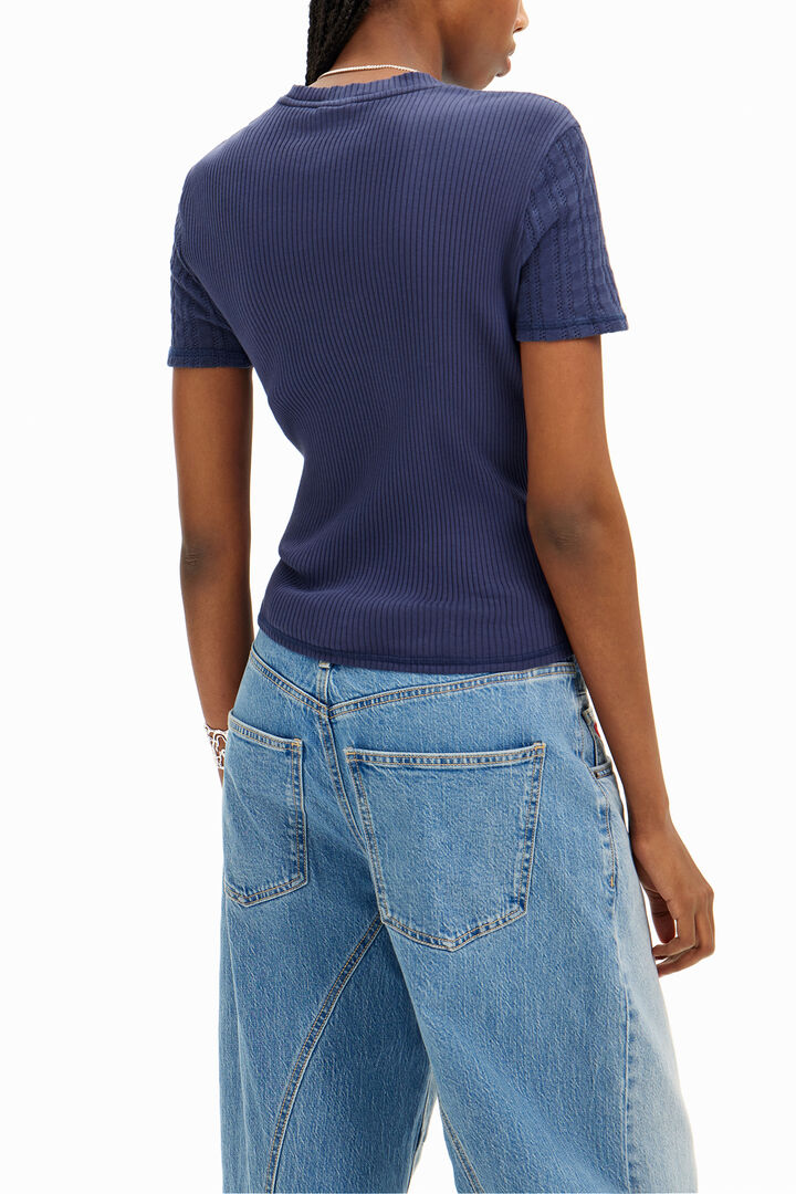 Patchwork openwork T-shirt | Desigual