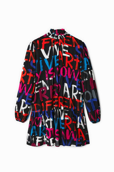 Short tunic dress with messages | Desigual