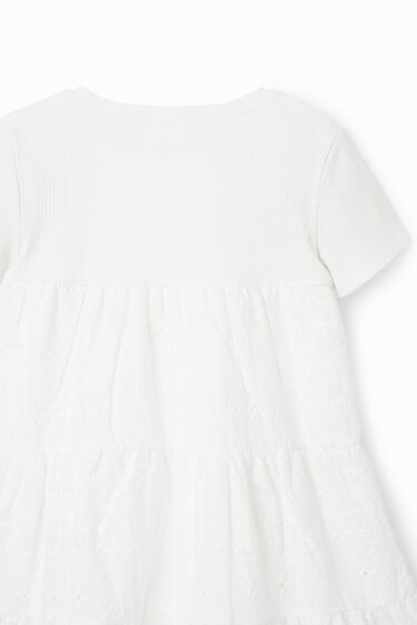 Vestit combinat brodat suís | Desigual