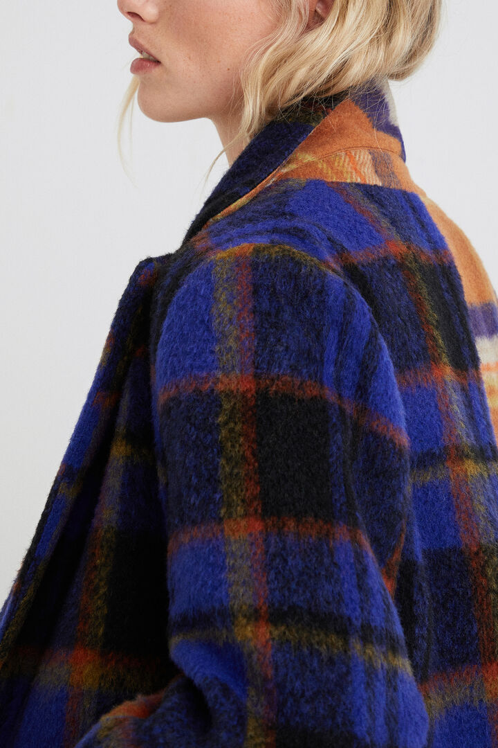 Long loose coat tartan | Desigual