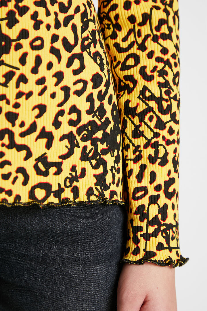 T-shirt côtelé animal print | Desigual