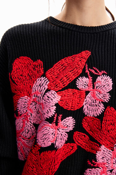 Embroidered floral pullover | Desigual
