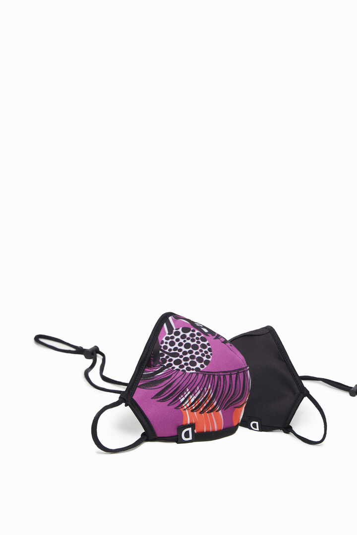 Masque réversible fleuri + housse | Desigual