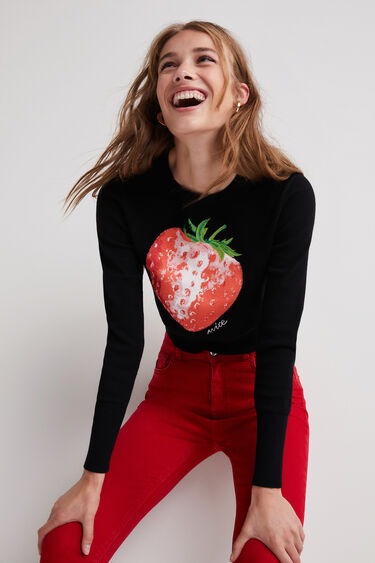 Cropped strawberry jumper | Desigual