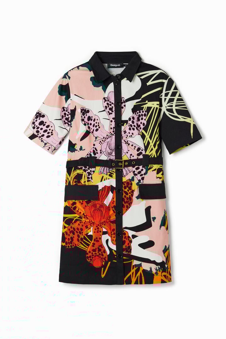 Vestido corto camisero orqu&iacute;deas M. Christian Lacroix | Desigual