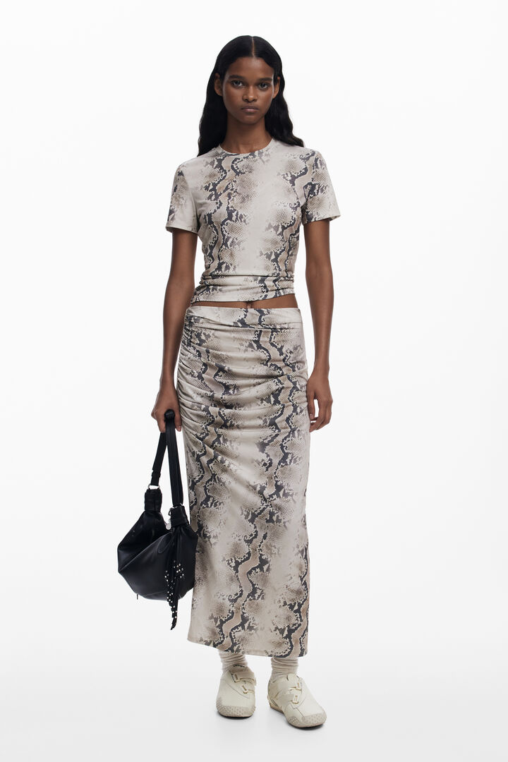 Draped animal skirt
