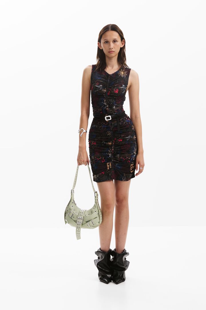 Mittelgroße Tasche in Lederoptik mit Schnallen | Desigual