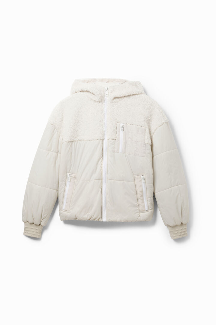 Padded jacket fleece hood