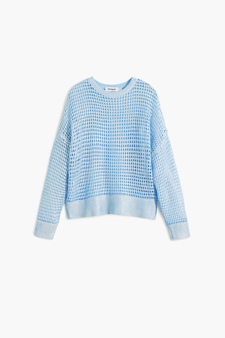 METALLIC OPENWORK SWEATER