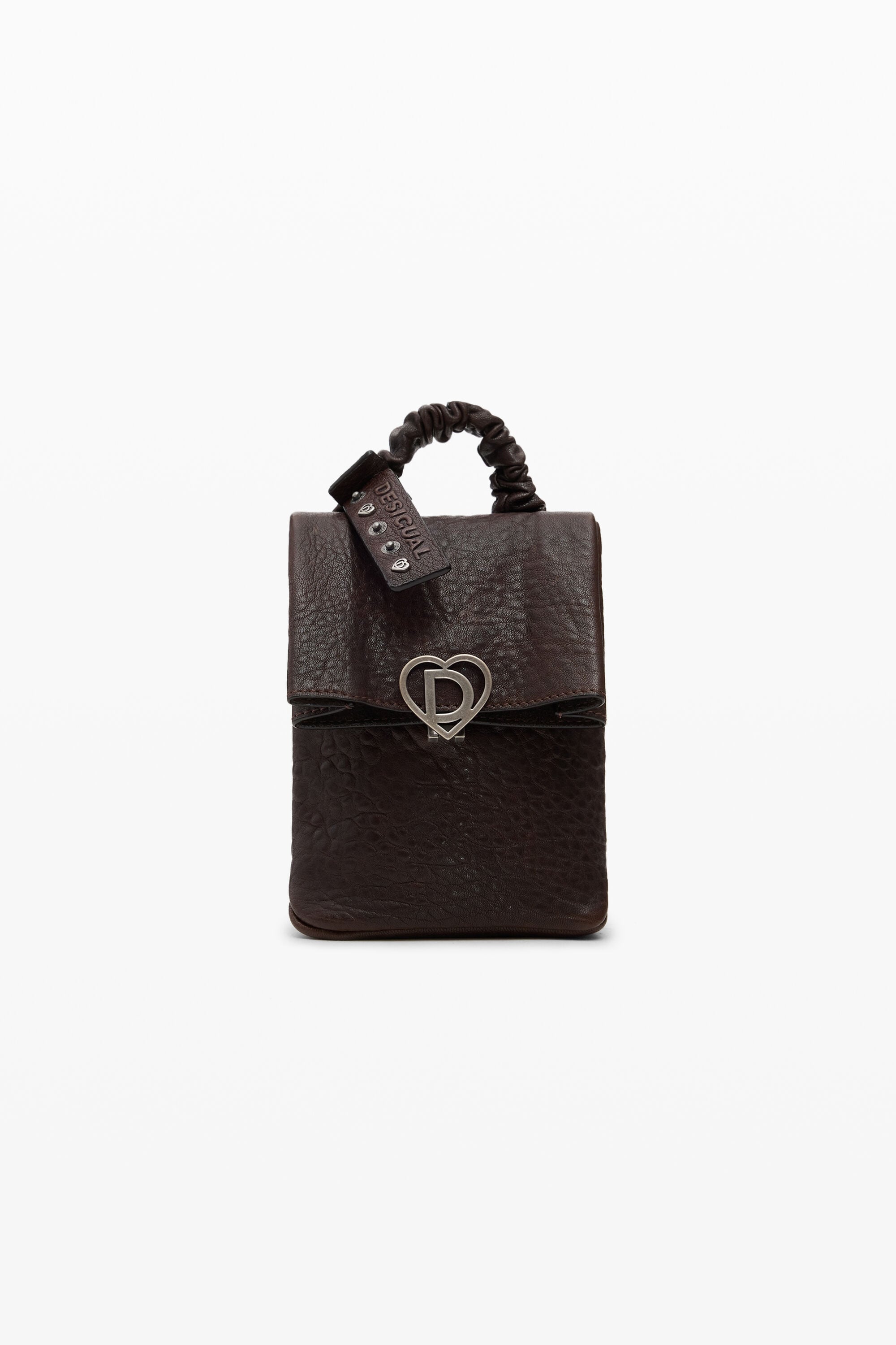 Desigual, Small leather studio backpack, Sheep Leather, Brown, U