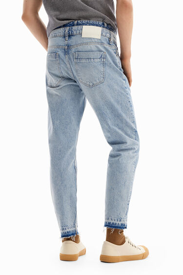 Jeans hlače na korenček z dvojnim pasom | Desigual