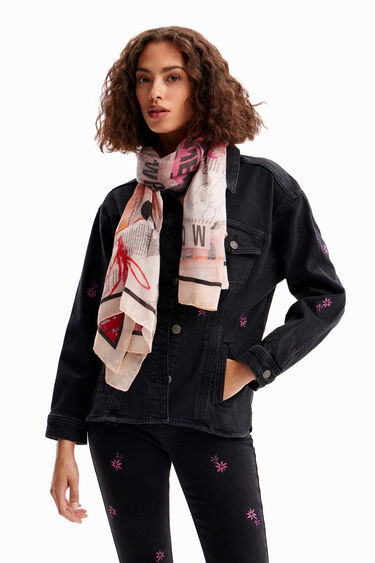 Rectangular newspaper foulard | Desigual