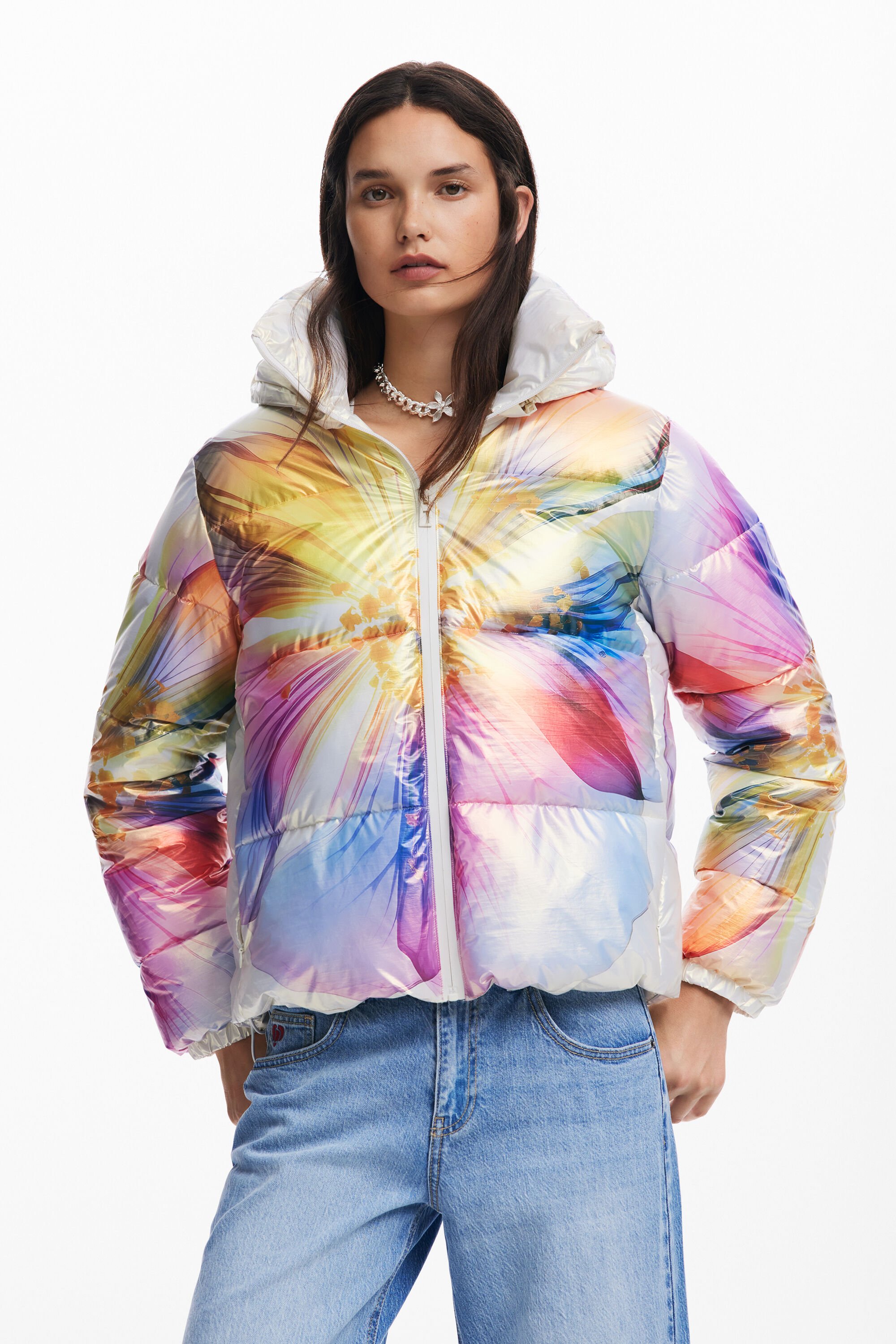 Desigual Women s Kalmar Quilted Flower Coat