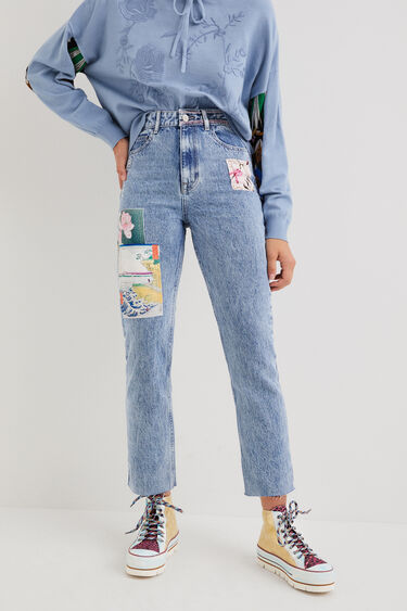 Straight cropped Japanese jeans | Desigual.com