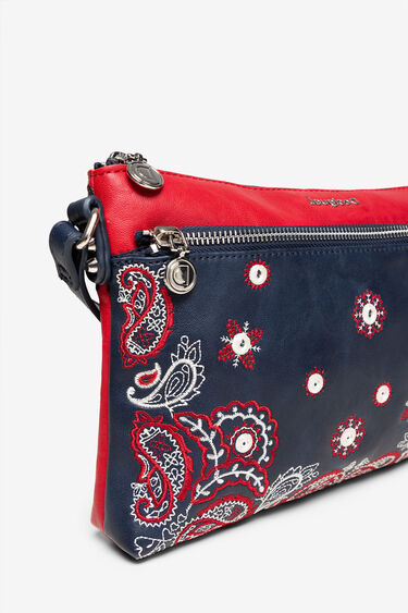 Sac Bandoulière Desigual - Matière 100% Coton - Motif Argyle - Couleur Raw/ Blanc - Neuf Avec étiquettes