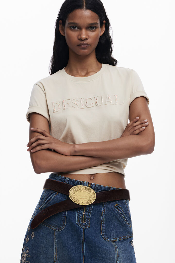 T-Shirt mit Logo und Nieten | Desigual