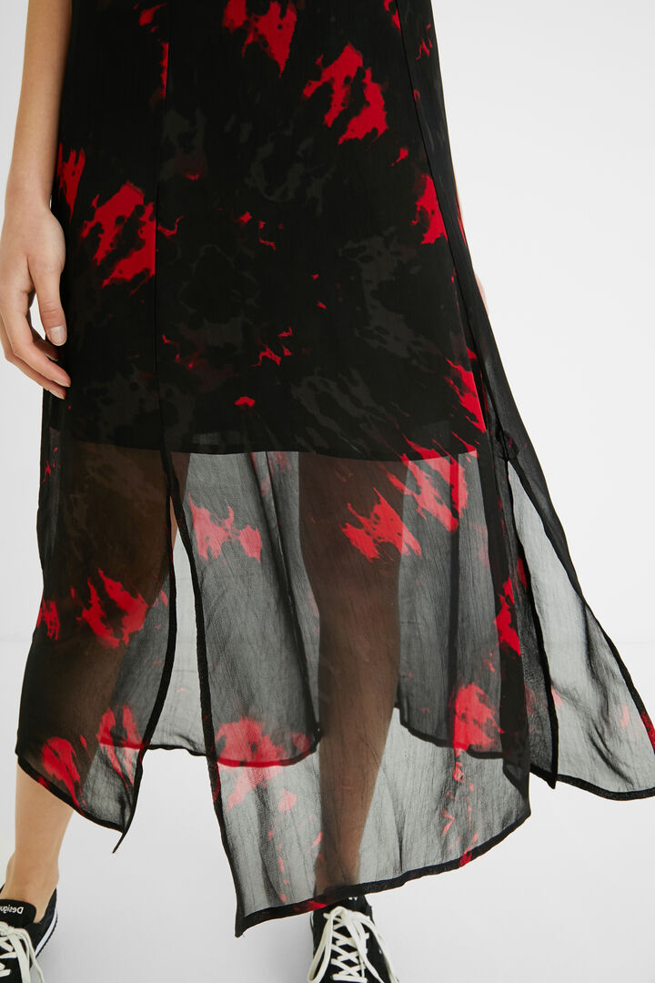 Robe mi-longue coupe slim fendue | Desigual