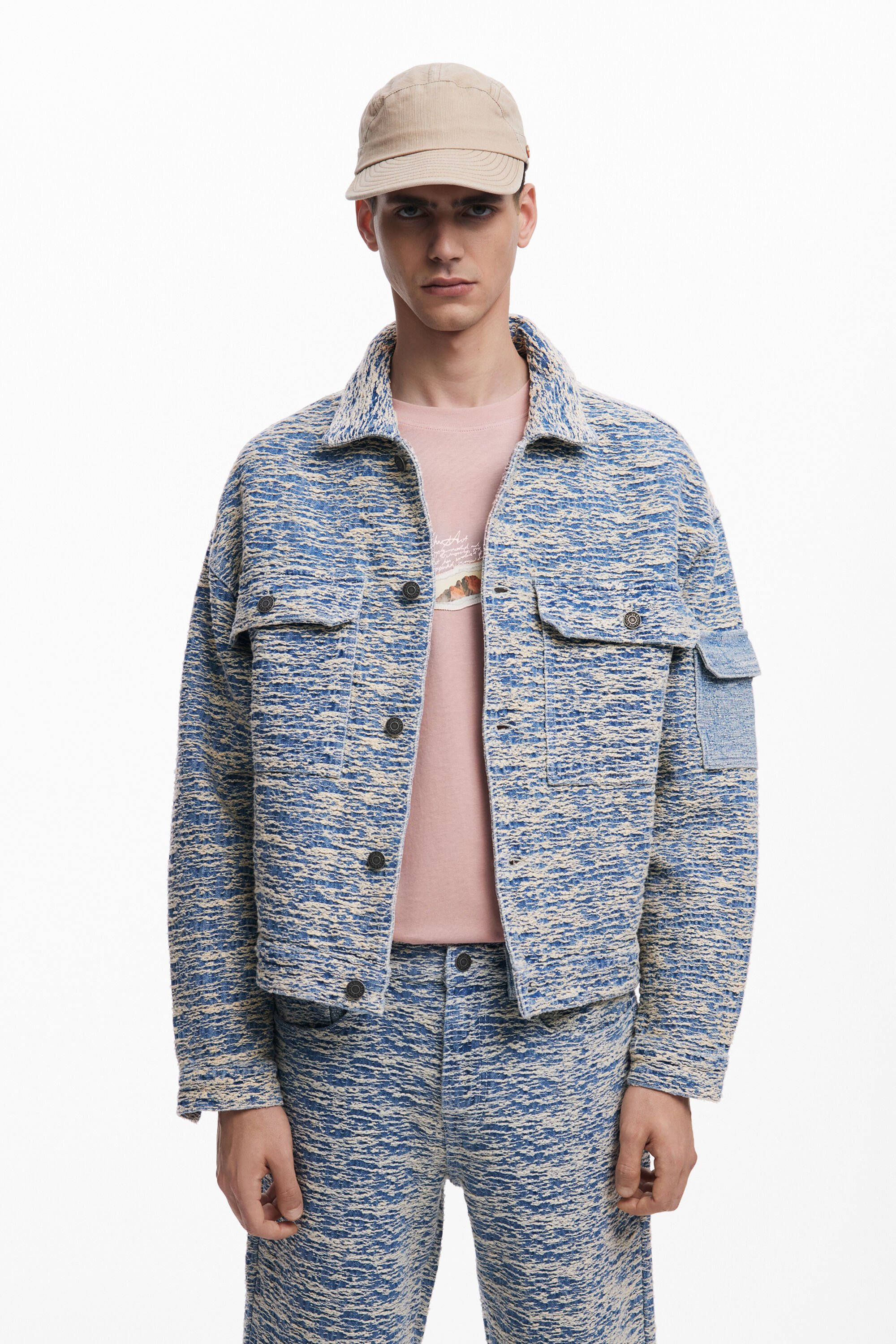 Melierte Jeansjacke
