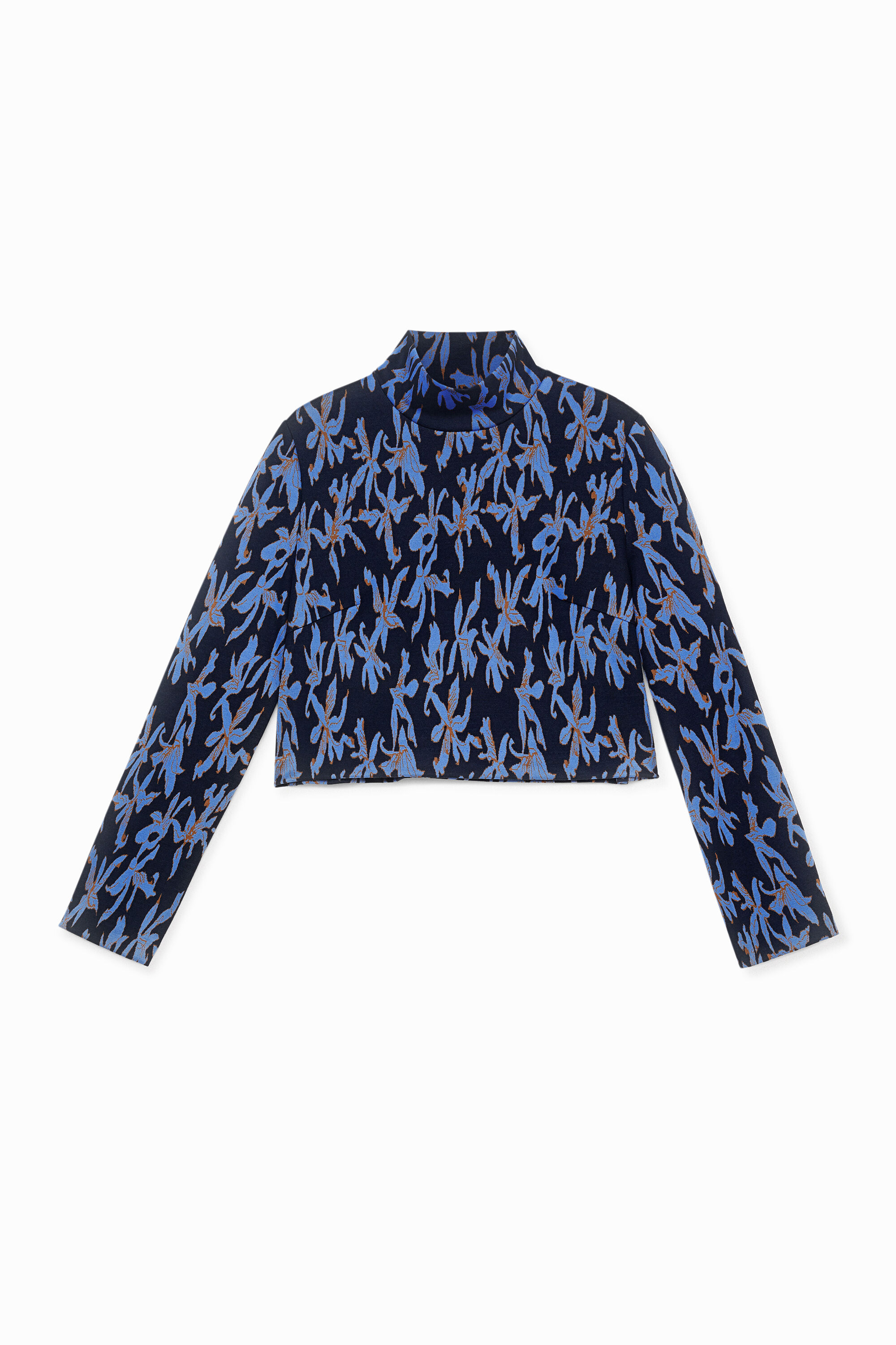 Knit jumper high neck - BLUE - S
