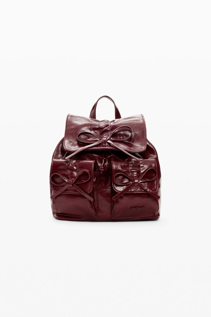 Mochila pequeña brillante lazo