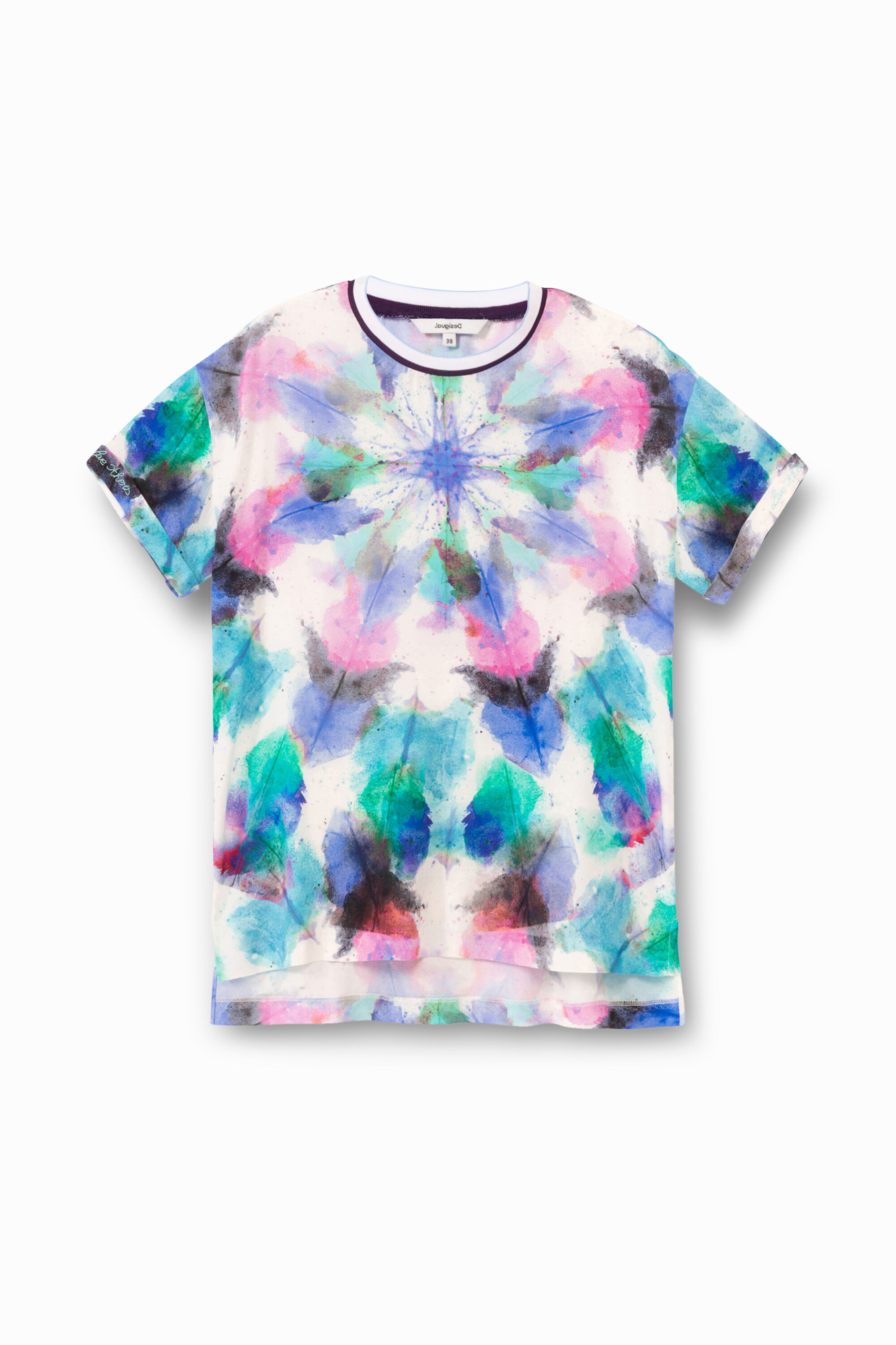 Blouse with faded tie-dye