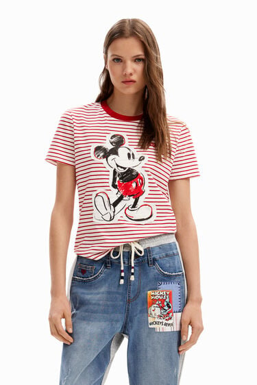 Gestreept T-shirt met Mickey Mouse | Desigual