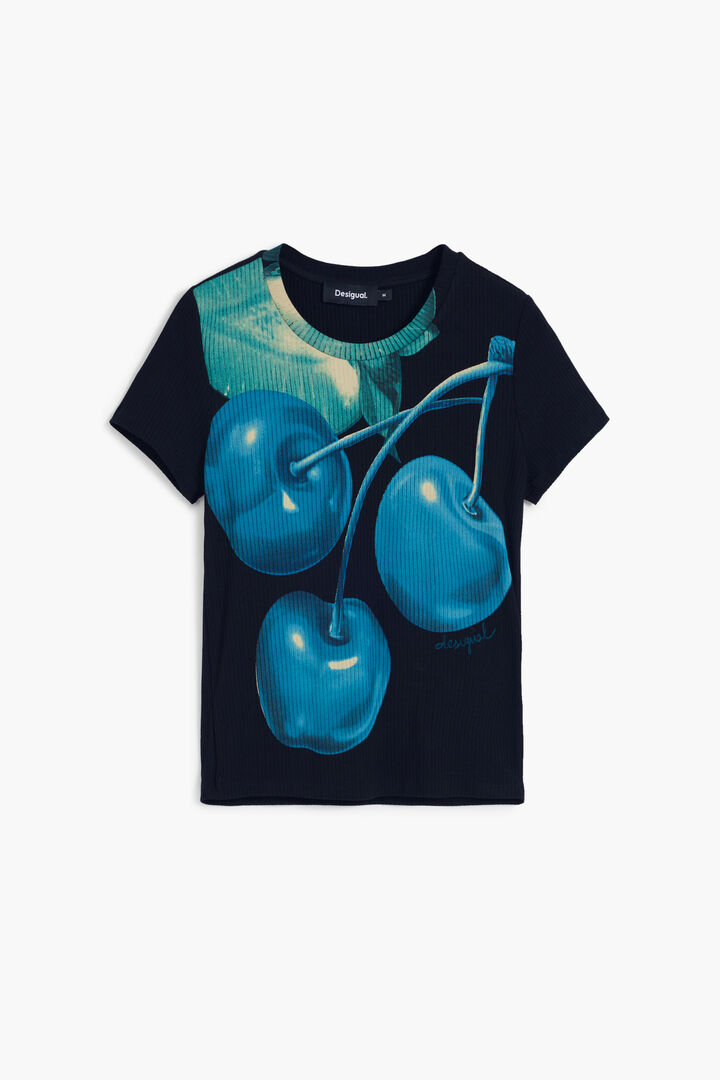 T-shirt col montant cerises | Desigual