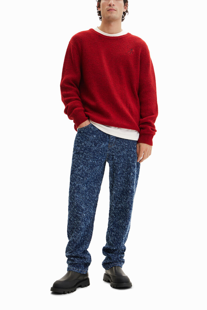 Embroidered ribbed pullover | Desigual