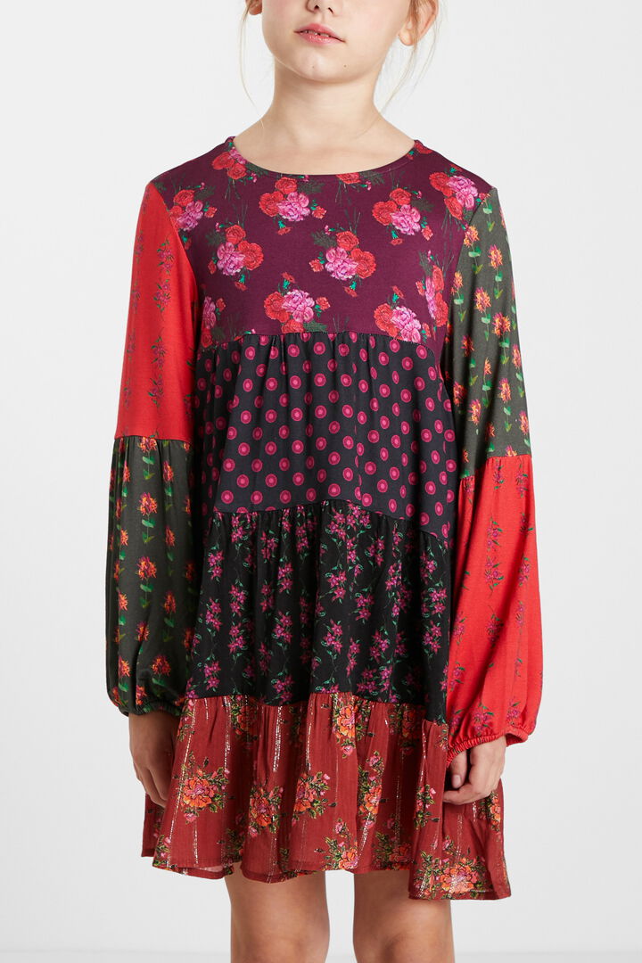 Trapeze dress patch flowers | Desigual