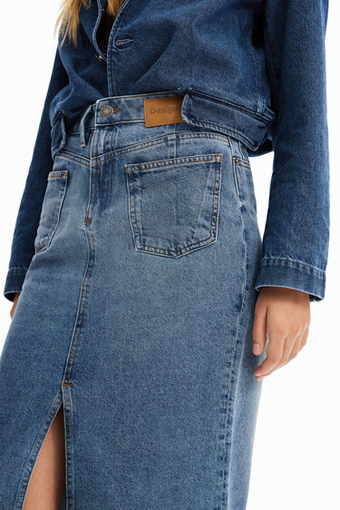 Objetivo Ingenieria Ladrillo Falda midi Circular Denim