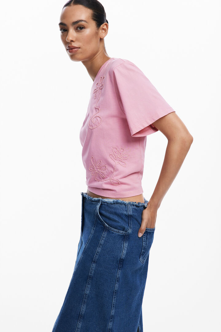 Embroidered flower T-shirt | Desigual