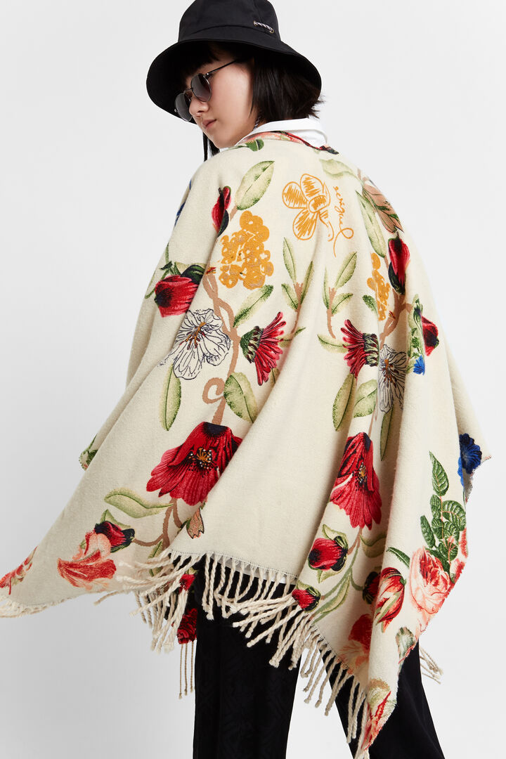 Reversible crossed poncho | Desigual