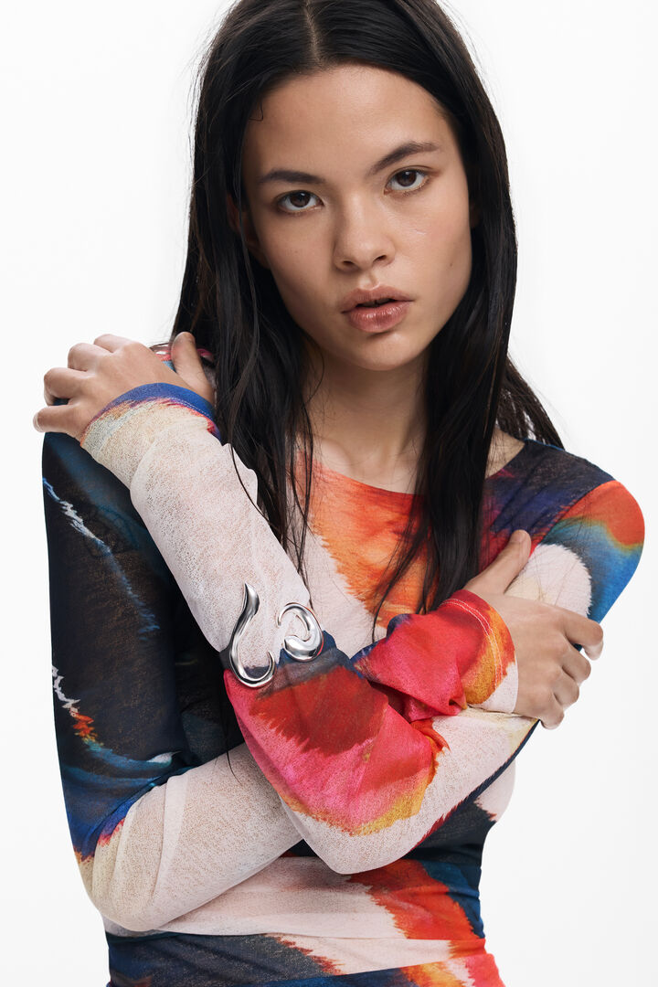 Long dress with waves | Desigual