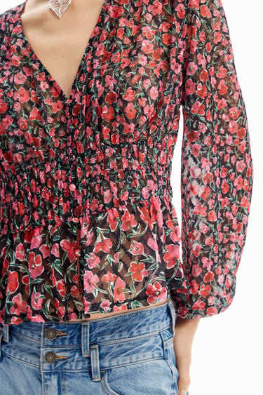 Floral plumetis blouse | Desigual