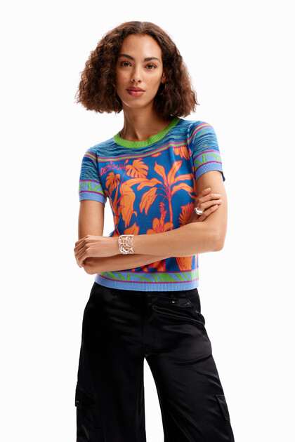 Knit tropical T-shirt