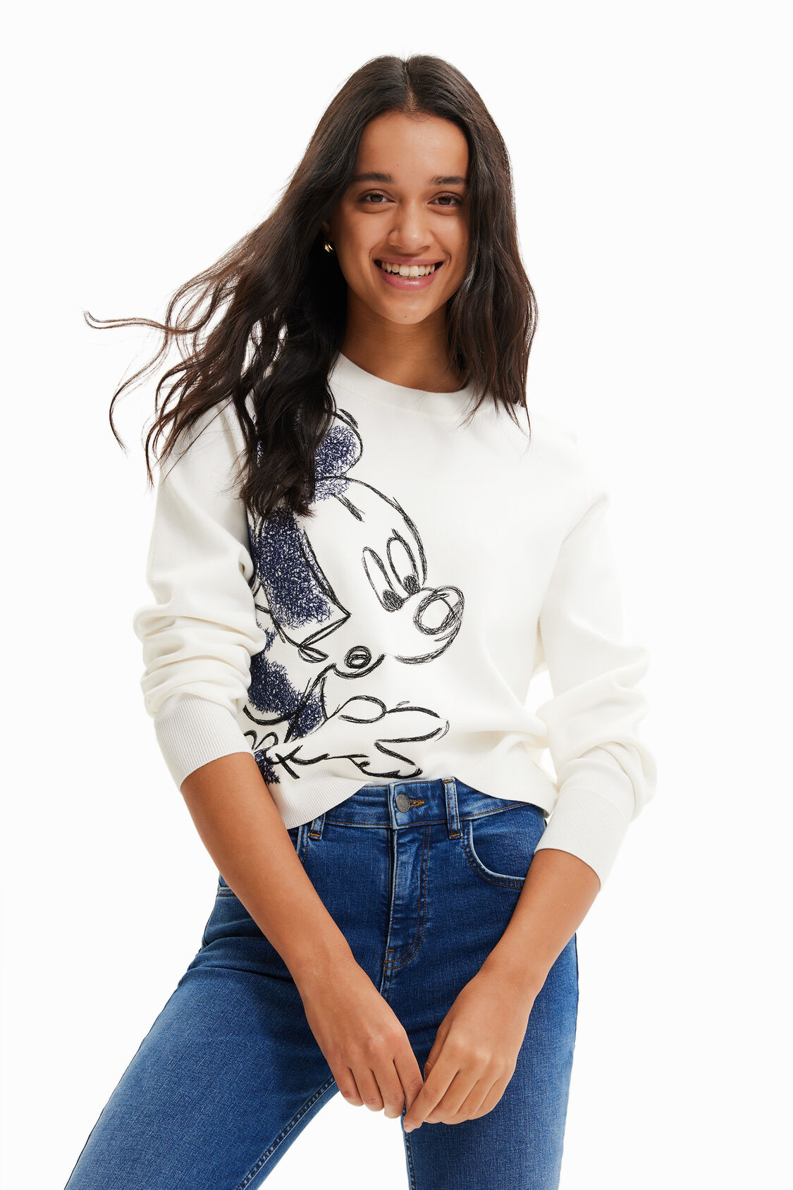cobre conjunto Perca Women's Mickey Mouse embroidered pullover I Desigual.com