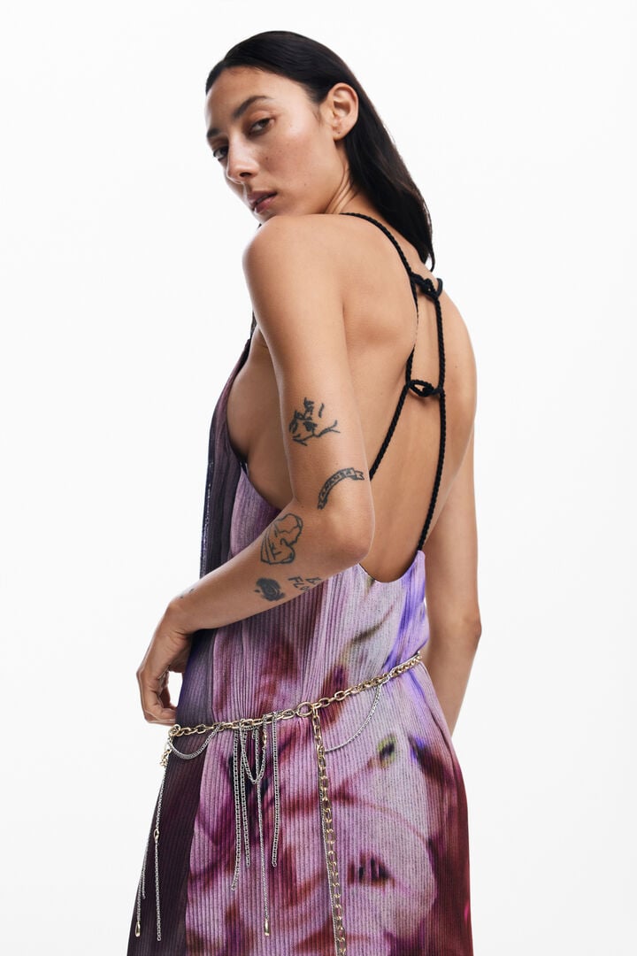 Vestido plisado estampado floral | Desigual
