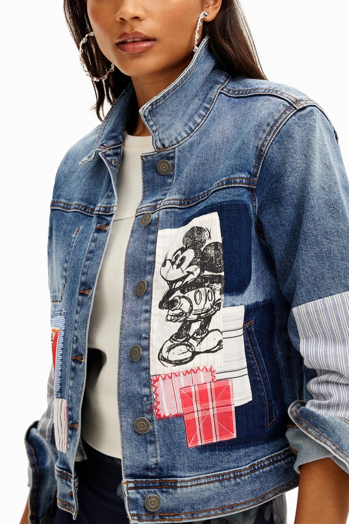 Veste jean patchwork Mickey Mouse | Desigual