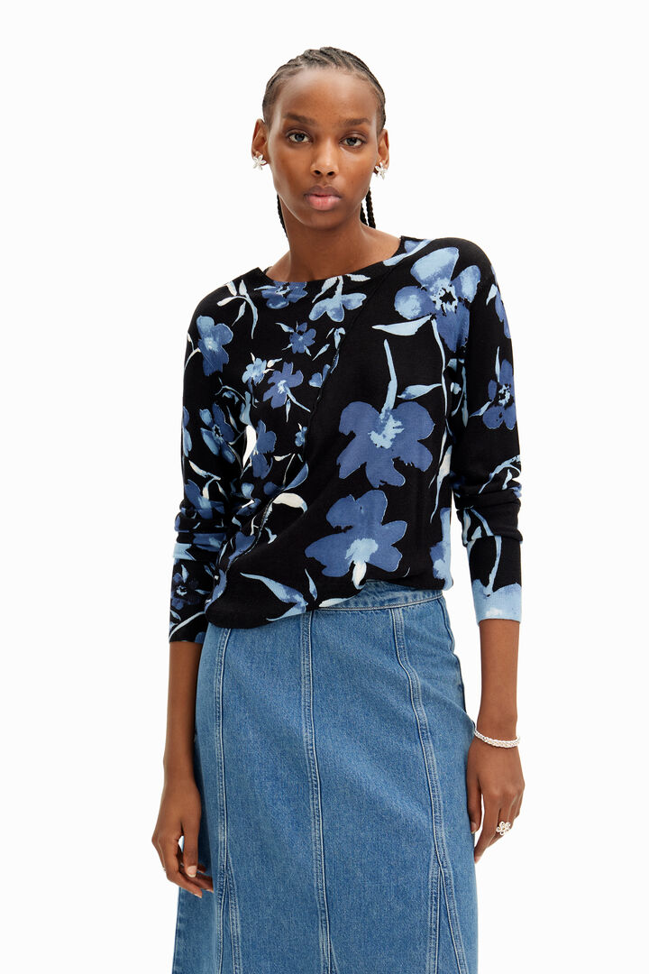 Maglione patch fiori