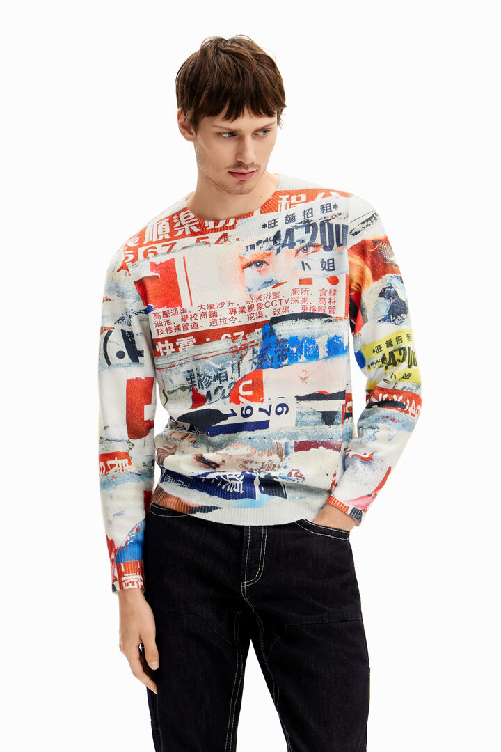 Tijdschriftprint sweatshirt