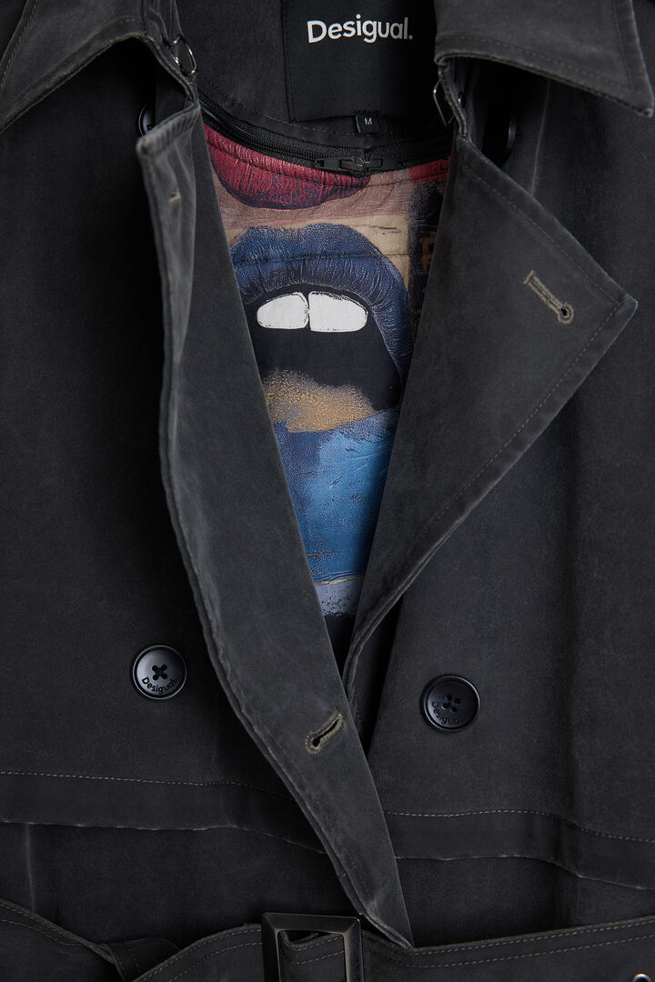 PŁASZCZ TRENCH ZE SKÓRZANYM EFEKTEM | Desigual