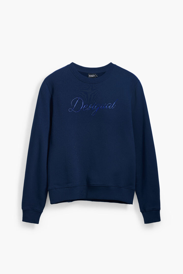 Sweatshirt with logo and rhinestones | Desigual