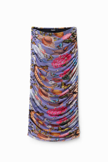 Slim tulle midi skirt | Desigual