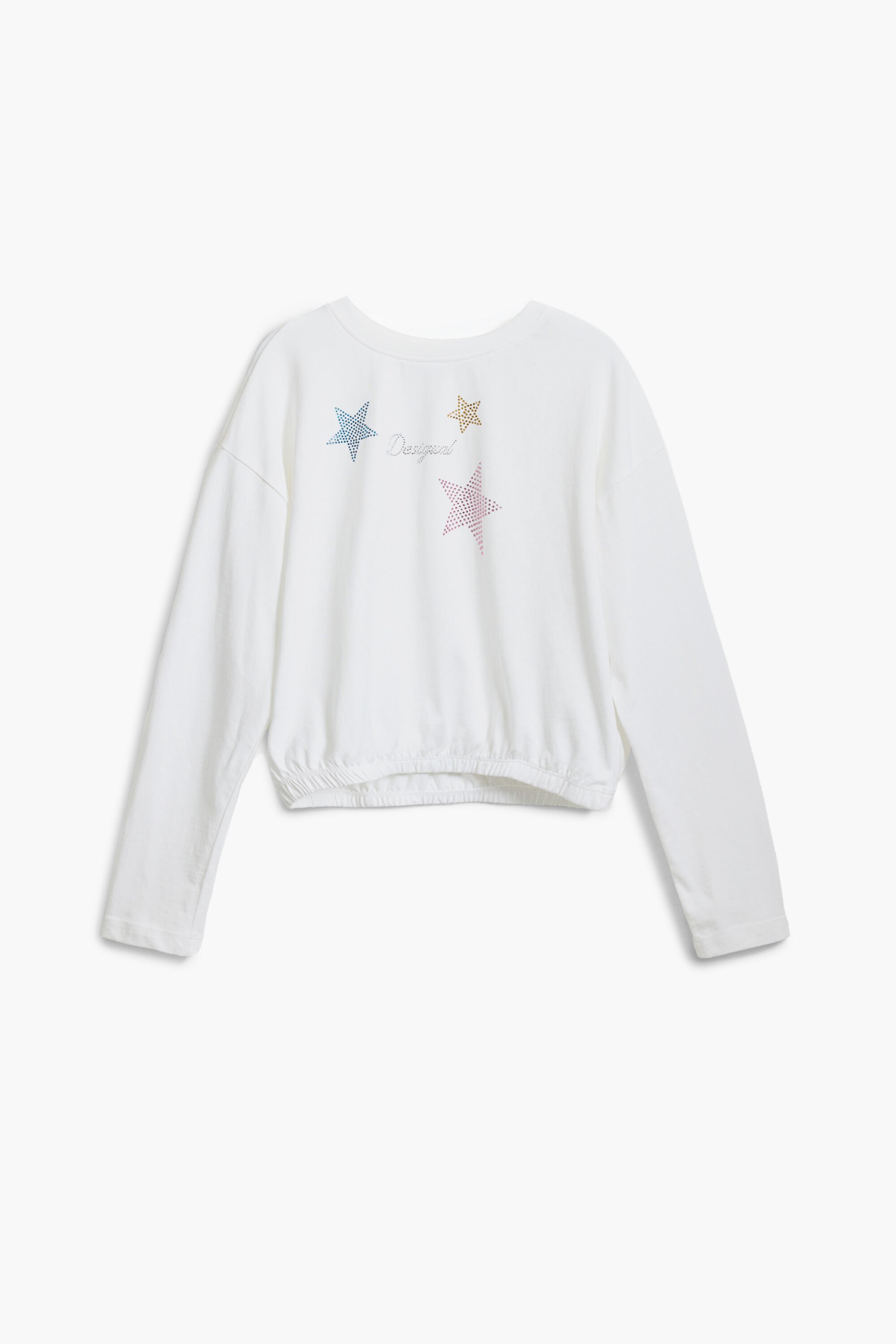 T-shirt with star rhinestones girl's I Desigual.com