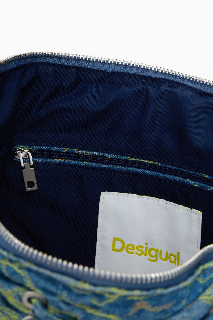 Large braided denim bag | Desigual