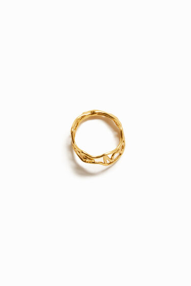 Zalio gold plated message ring | Desigual